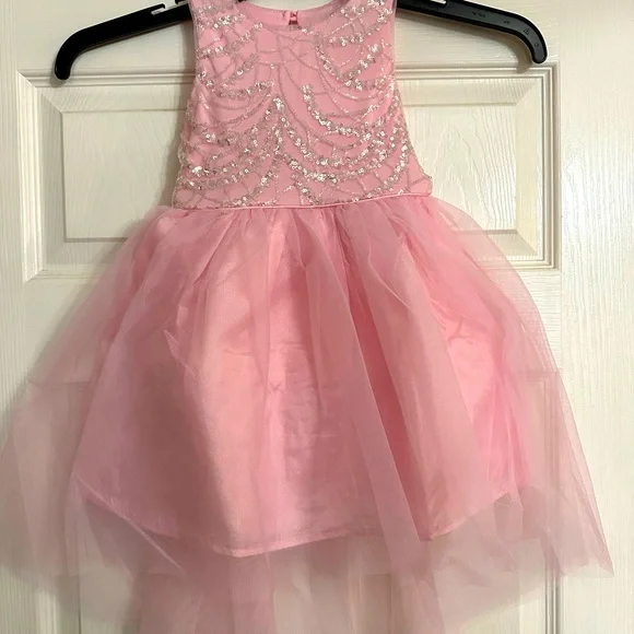 Pink & Violet Toddler Girls & Little Girls Sequined Mesh High-Low Dress - Pink - Size 4T
